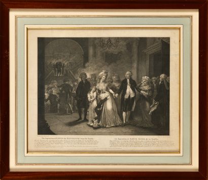 null Paire de gravures : -Louis XVI et son confesseur EDGEWORTH un instant avant...