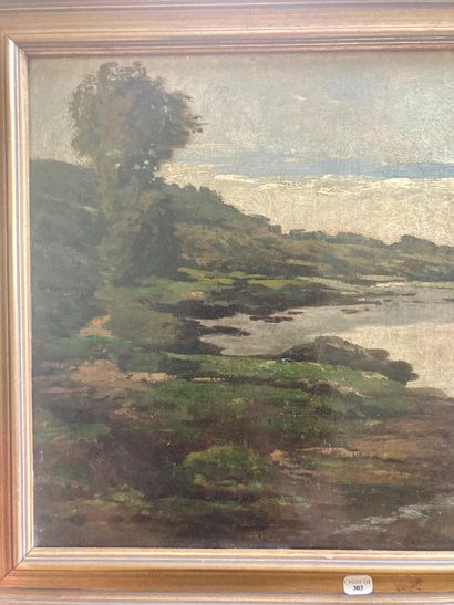null Auguste GRASSET (1829-circa 1884)

Paysage à l'aven

Huile sur toile 

Signée...