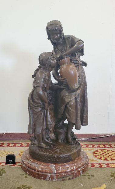 null CARLIER (1849 - 1927)

Groupe en bronze à patine marron, représentant une paysanne...