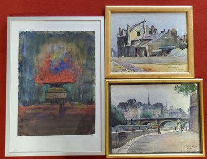 null Edmond Henri ZEIGER DE BAUGY (1895-?)

Ensemble de 3 aquarelles signées : 

"Pont...