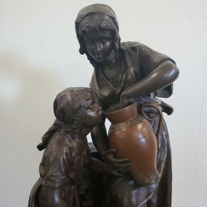 null CARLIER (1849 - 1927)

Groupe en bronze à patine marron, représentant une paysanne...