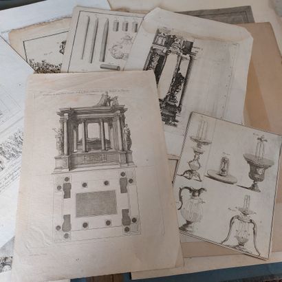 null Ensemble de gravures XVIIIe et XIXe, environ 40 dans un porte-folio

(traces...