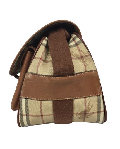 null BURBERRY Canvas bag monogrammed, shoulder handle in brown canvas. 20 x 35 c...