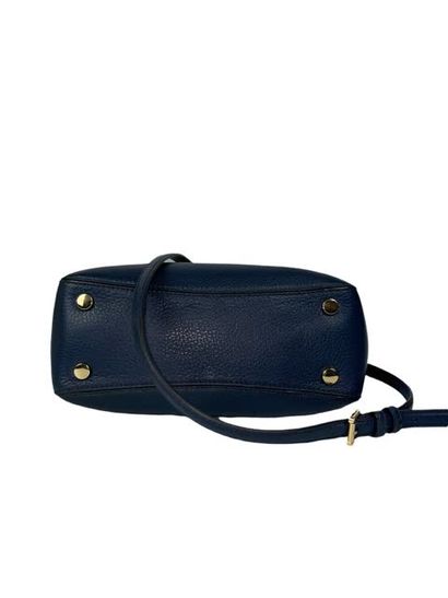 null MICHAEL KORS Navy blue grained leather handbag. Shoulder handle. Drop chain...