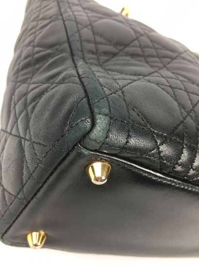 null CHRISTIAN DIOR Bag Lady Dior model 32 cm in black quilted leather, gold metal...