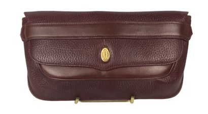 CARTIER Clutch bag in burgundy leather. 15...