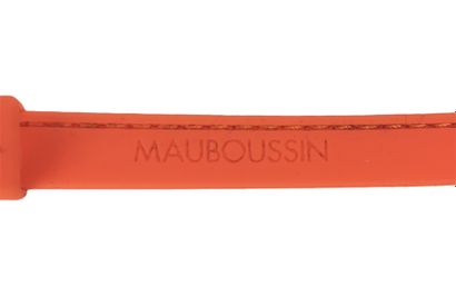 null MAUBOUSSIN Bracelet siglé de l'étoile iconique Mauboussin en silicone orange...