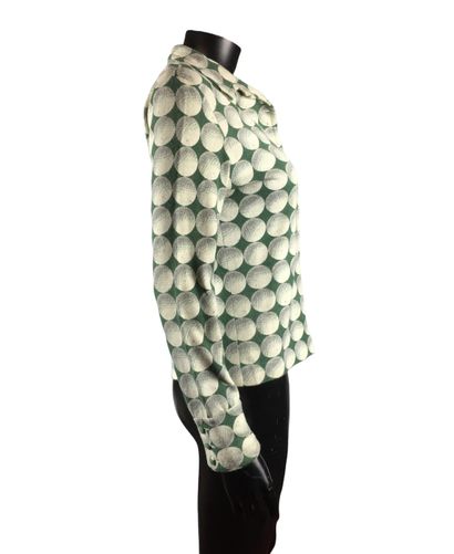 null HERMES PARIS Wool cardigan with golf balls on a green background. Size 36. Good...