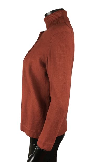 null HERMES PARIS Twin-set in cognac wool consisting of a long-sleeved turtleneck...