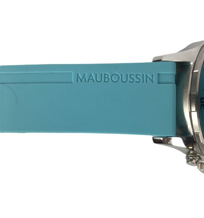 null MAUBOUSSIN Watch Turquoise Steel and silicone Diam: 43 cm Card and pouch (new...