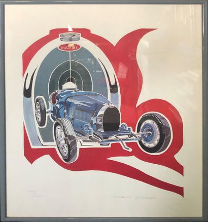 Lot Bugatti lot BUGATTI :

Lithographie de J Thomas « Hasard 35 »

2 Aquarelles de...