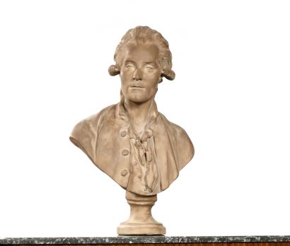null ANTOINE HOUDON (1741- 1828) D’APRES Portrait de Maximilien de Robespierre Sculpture...
