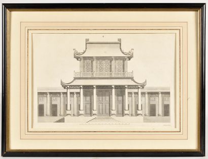 null WILLIAM CHAMBERS (1723-1796) D’APRES La Pagode Chinoise de Kew Gardens Gravure...