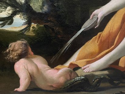 null ECOLE FRANÇAISE VERS 1640, ENTOURAGE DE SIMON VOUET La facétie de Cérès Toile...