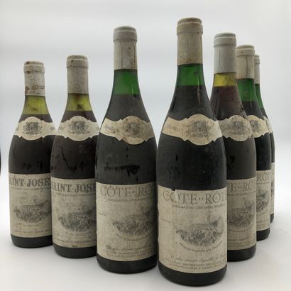 null 7 bouteilles : 5 Côte-Rôtie 1984 Le plus vieux vignoble de France, 2 Saint-Joseph...