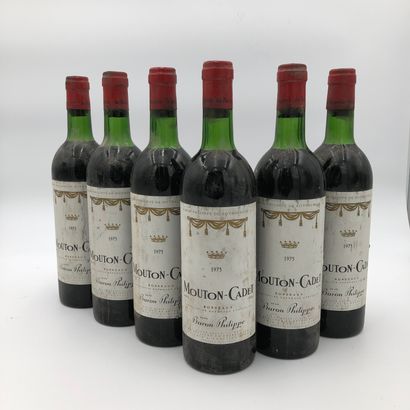 null 6 bouteilles Mouton Cadet 1975 Bordeaux 

(N. 6 lb, E. la, m)