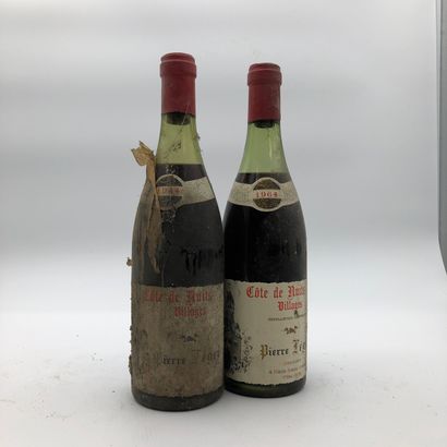 2 bottles Côte de Nuits Villages 1964 Pierre...