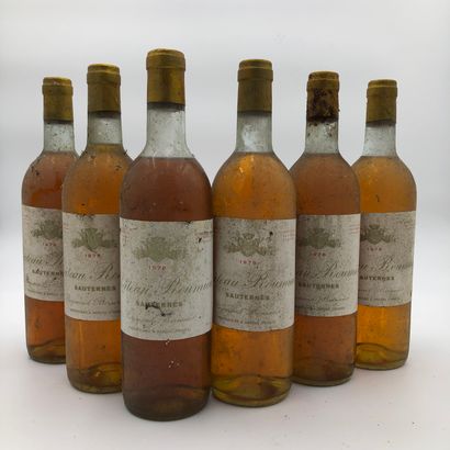 null 6 bouteilles Château Roumieu 1978 Sauternes 

(N. 4 lb, 1 he, E. a, tm, s)