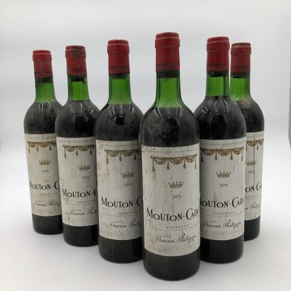 null 6 bouteilles Mouton Cadet 1975 Bordeaux 

(N. 1 tlb, 2 he, 1 he/me, E. a, t...