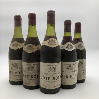 null 5 bouteilles Côte-Rotie 1971/ 1976 L. F de Vallouit 

Niveaux de 2 à 5 cm