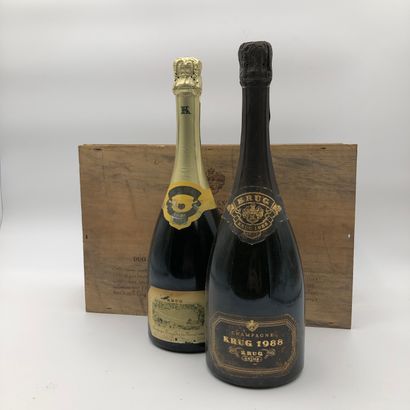 2 bottles Champagne Krug 1988 1 Clos du Mesnil...