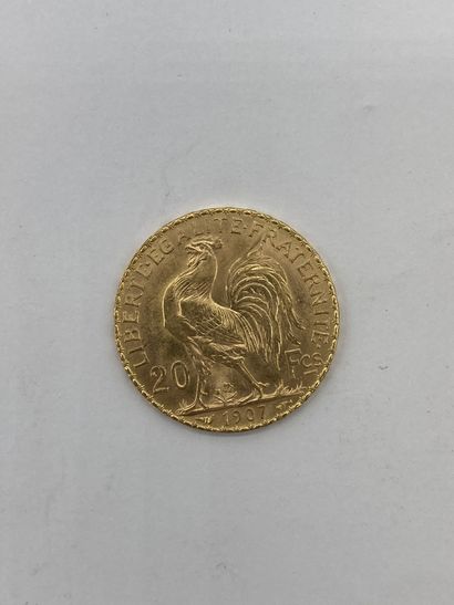null 1 PIECE de 20 francs en or au profil de Marianne, 1907

PN : 6.45 gr