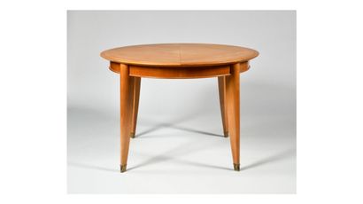 null TRAVAIL DES ANNEES 1950

Table en placage de sycomore à plateau circulaire pouvant...