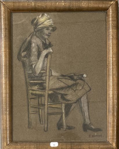null E. Barré (XX)

Jeune femme 1900 au repos 

Pastel

31 x 24 cm