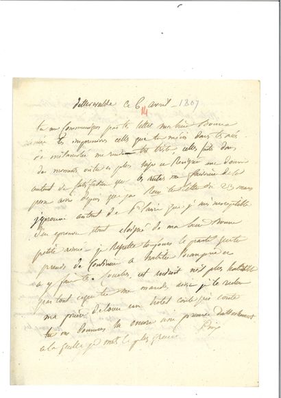 null DAVOUT (Louis-Nicolas). Autograph letter signed to his wife Aimée Leclerc. Dietrichswald...