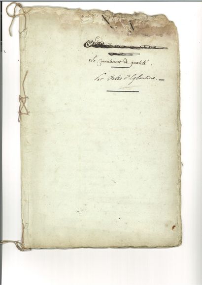  FABRE D'ÉGLANTINE (Philippe-François-Nazaire Fabre, dit). Manuscrit autographe intitulé...