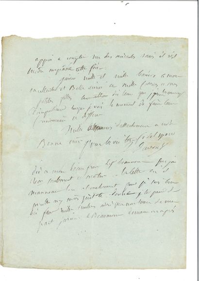  DAVOUT (Louis-Nicolas). Autograph letter signed to his wife Aimée Leclerc. TILSIT...