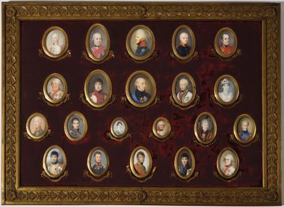 EXCEPTIONAL SET OF MINIATURES GIVEN BY SOVEREIGNS...