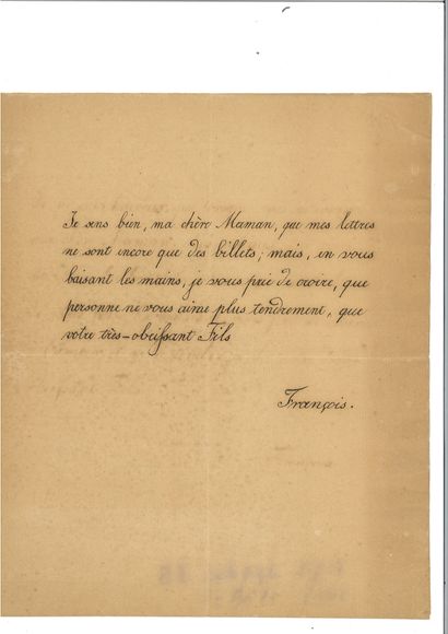  . REICHSTADT (Napoleon François Charles Joseph Bonaparte, duke of). Autograph letter...