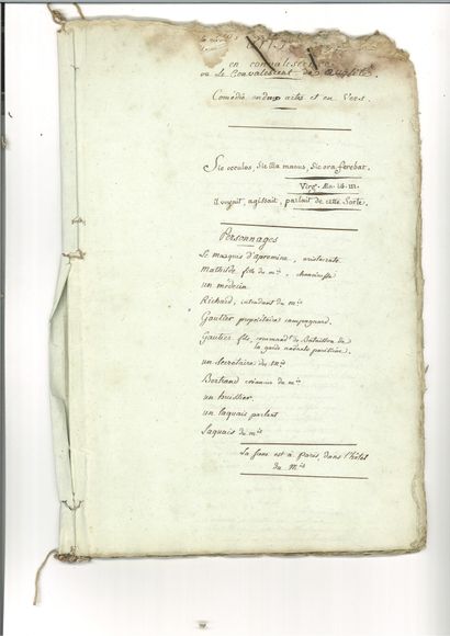 null FABRE D'ÉGLANTINE (Philippe-François-Nazaire Fabre, said). Autograph manuscript...