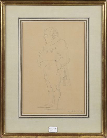 null Caricature of the emperor Napoleon 1st in profile Pencil, dated lower right...