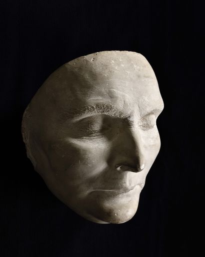 null 
MORTUARY MASK, MODEL CALLED "RUSI" In plaster, marked on the back with a pencil...