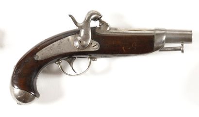 null PISTOL OF GENDARMERIE HAS PERCUSSION MODEL 1842. Round barrel with flats, punched...
