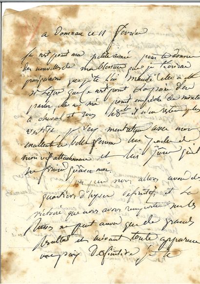 null DAVOUT (Louis-Nicolas). Autograph letter signed to his wife Aimée Leclerc. Domnau...