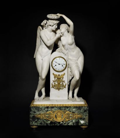 null IMPOSSIVE AND SPECTACULAR HANGER in white marble and gilt bronze representing...