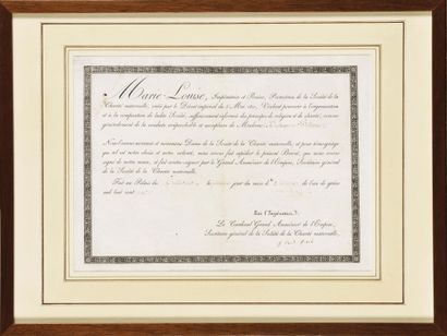  PATENT OF LADY OF THE SOCIETY OF THE MATERNAL CHARITY IN THE NAME OF THE DUCHESS...