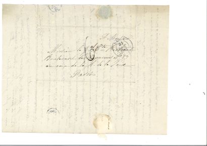 null DROUOT (Antoine). 4 lettres, soit 3 autographes signées et une signée, adressées...