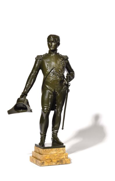 null CECIANI. ECOLE FRANÇAISE DU XIXE SIECLE. L’Empereur Napoléon Ier en pied Bronze...