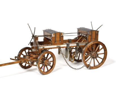 null MODEL OF ARTILLERY TRAIN INCLUDING: -Two winch carts, spoked wheels, iron fittings....