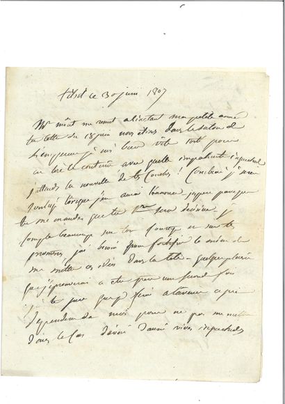 null DAVOUT (Louis-Nicolas). Autograph letter signed to his wife Aimée Leclerc. TILSIT...