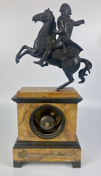 null HANGER in yellow Sienna marble and bronze with brown patina representing Napoleon...