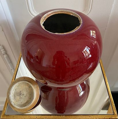 null CHINE

Pot à gingembre couvert en porcelaine rouge "sang de boeuf" 

Fin XIXe...