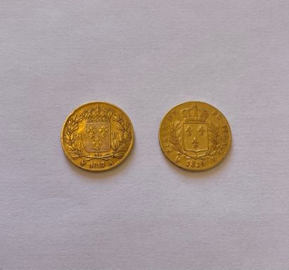 Deux pièces de 20 FRANCS OR 1814 et 1817...