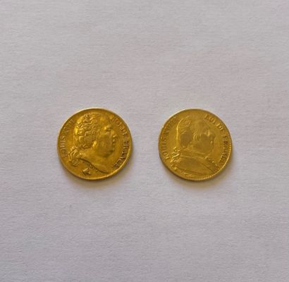 null Deux pièces de 20 FRANCS OR 1814 et 1817

Poids : 12.8 g