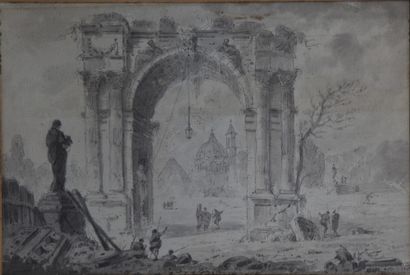 null Animated view of a triumphal arch

Pen and black ink, grey wash on black pencil...