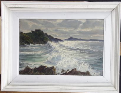 null Paul ESNOUL (1882-1960).

"THE WAVE " 

Oil on panel, signed lower right.

33...